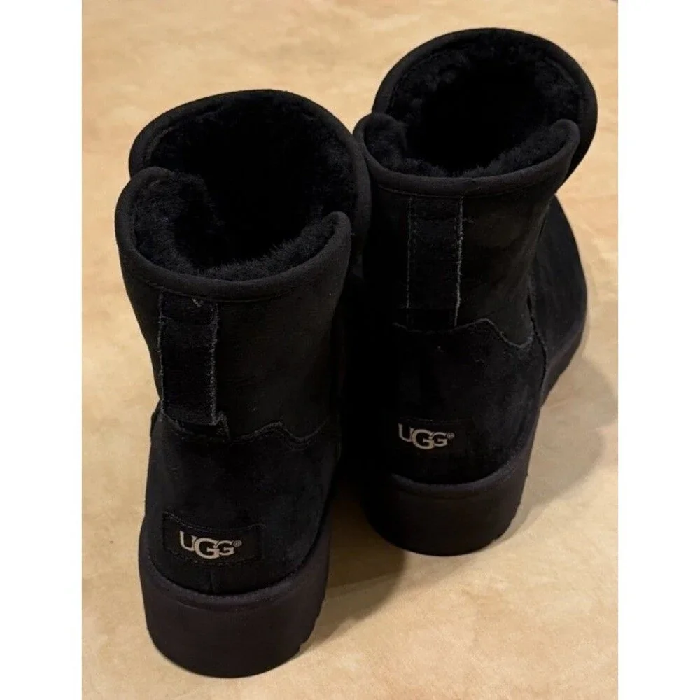 UGG Kristin Wedge Boot, Ankle Women Size 9 M UGG Classic Slim,Black 1012497, New